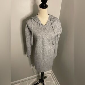 Cable & Gauge Quarter Zip Hooded Sweater Dress‎ Small